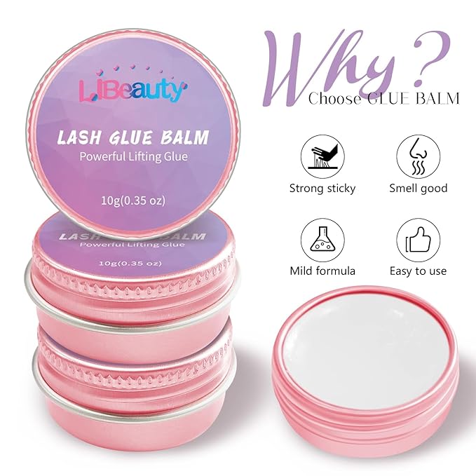 Libeauty Lash Lift Glue Balm Lash Lift Adhesive Strong Sticky Fruit Flavor Eyelash & Eyebrow Perm Glue Balm Brow Lamination Gel