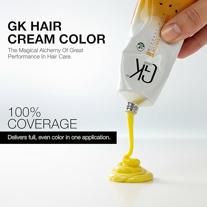 GK HAIR Global Keratin 5.1 Light Ash Chestnut Hair Color Cream Tube (3.4 Fl Oz/100ml) + 20 Volume Developer (5 Fl Oz/150ml) - Professional Permanent Long Lasting Toner Dye