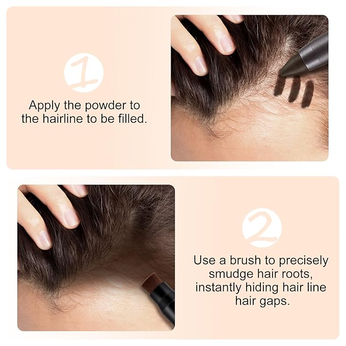 Boobeen Hairline Powder Stick - Waterproof Concealer for Thinning Hair, Graying Roots and Hair Loss