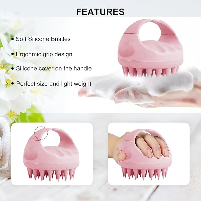 SetSail Hair Scalp Massager Shampoo Brush, Soft Silicone Hair Scalp Scrubber with Ergonomic Handle Dry and Wet Use Hair Scalp Brush for Hair Growth, Dandruff Removal, Blood Circulation for Women Men