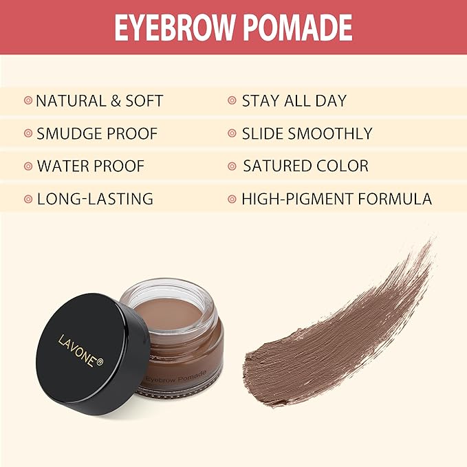 LAVONE Hair-Like Eyebrow Pen Makeup kit, Eyebrow Pencils for Women with Waterproof Microblading Eyebrow Pencil, Eyebrow Pomade, Eyeliner and Eyebrow Brush, Create Full, Natural Brows, Ash Brown