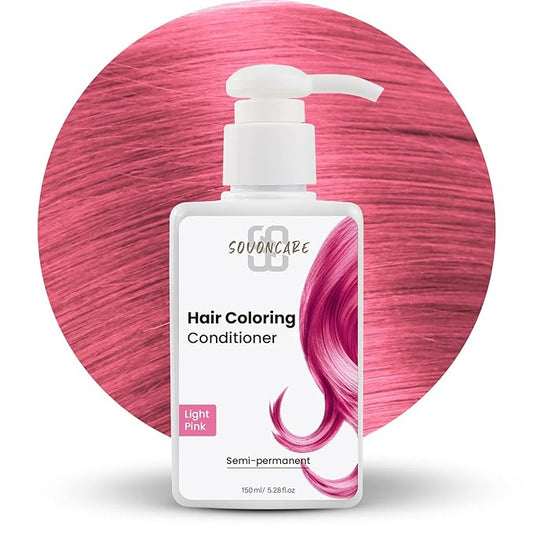 SOVONCARE Pink Semi Permanent Depositing Conditioner for Colored Hair, 5.28 OZ - Dye Results in 10 Mins, Cruelty-Free Haircare