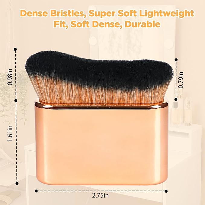 Self Tanner Brush,Large Self Tanning for Self Tan,Kabuki for Body,Body Makeup Brush for Flawless Leg Makeup,Bronzer Shimmer Glow Blend Brush,Sunless Tanner Makeup Body Brushes Vegan case (Rose gold)