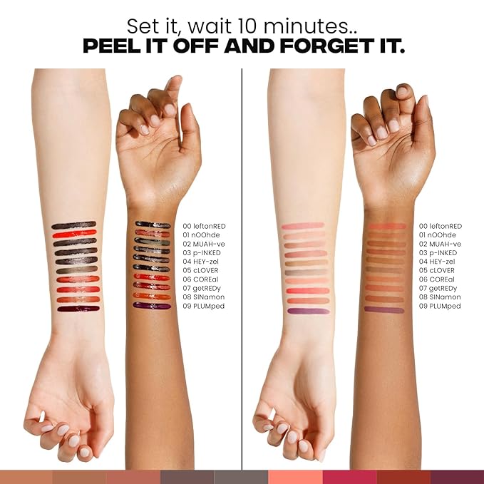 Sacheu Lip Liner STAY-N Peel Off Lip Stain — Long Lasting Matte Lip Tattoo Transfer Proof Lipstain Infused with Hyaluronic Acid & Vitamin E for All Skin Types — Vegan & Cruelty-Free, p-INKED