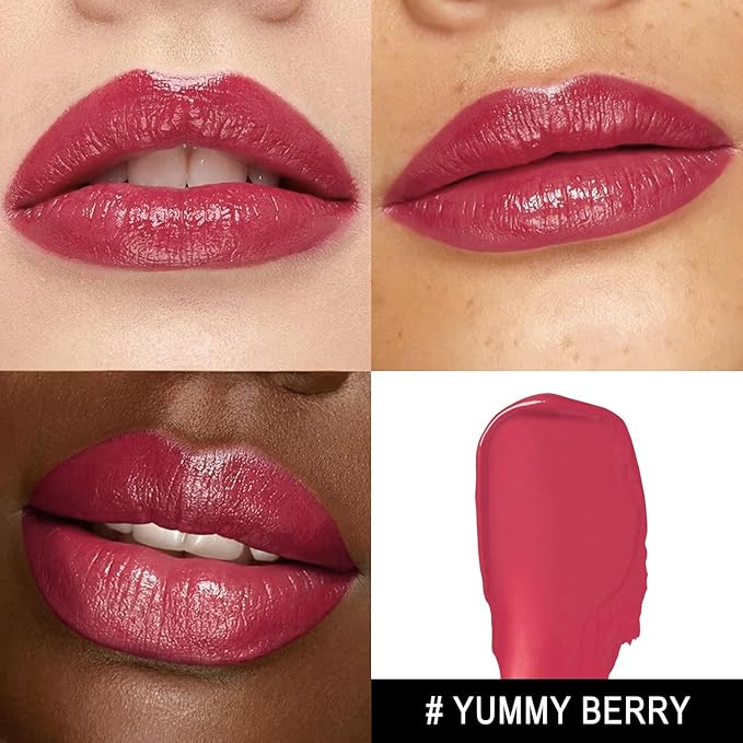 3Pc Moisture Lipsticks for Women Pink Purple Berry Lipstick Hydrate Tinted Lip Balm for Dry Cracked Lips Glossy Lip Color, MA62/65/57