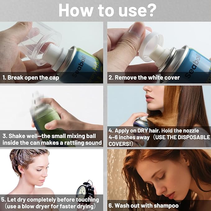 Blonde Hair Spray, Temporary Hair Color Spray for Women Men– Safe Non Sticky Washable One Day Hair Dye Spray, Disposable Accessories Included, for Halloween Cosplay Party DIY Costume Pet Fun