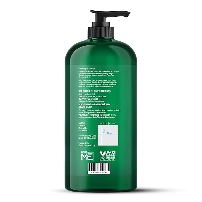 Botanic Hearth Tea Tree Body Wash for Men and Women - Moisturizing Body Wash Helps Soothe the Skin - Refreshing and Hydrating Cleanser, Sulfate Free, Paraben Free - 16 Fl Oz