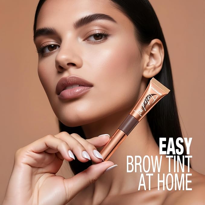 3D Peel-Off Eyebrow Tint – Tattoo Brow Gel Lasts Up to 3 Days – Waterproof, Smudge-Proof, Long-Lasting Natural Brow Stain – Easy to Use, Flake-Free Gel Dye for Fuller Brows (1# Gray Brown)