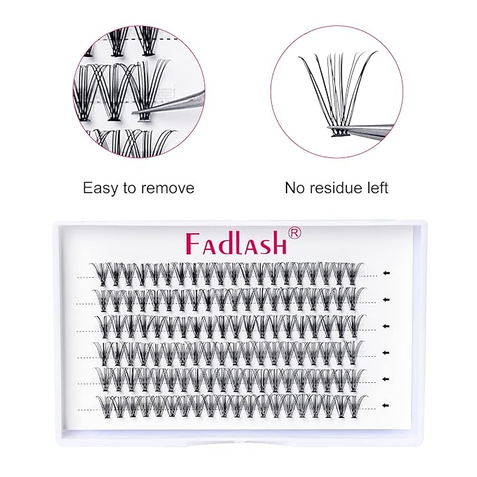 FADLASH Lash Clusters Extensions Individual Lashes Natural Soft 120pcs 20D D Cur Natural Long Black Faux Mink Volume Lash Extensions Reusable Artificial Eyelashes (20D-0.07-D, 15mm)
