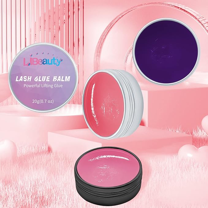 Libeauty Lash Glue Balm Lash Lift Adhesive 0.71Oz/20G Strong Sticky Fruit Flavor Eyelash & Eyebrow Perm Glue Balm for Long Lasting Individual Brow Lamination Gel