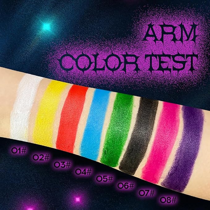 4 Colors Halloween Face Body Paint Matte Lipstick High Impact Lipcolor with Moisturizing Creamy Formula Long Lasting Waterproof Velvet Lip Stick for Sports Halloween Party Clown (Set B)