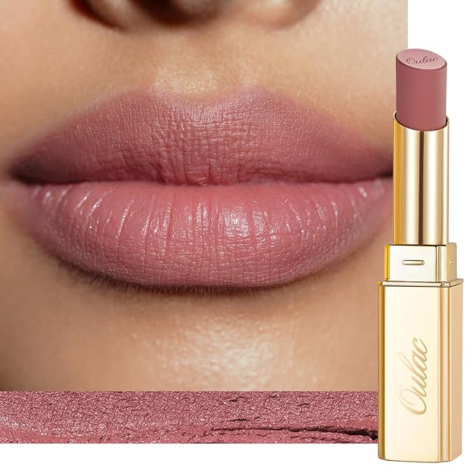 Oulac Mauve Pink Nude Matte Lipsticks for Women, Silky Velvet Matte Lipstick, Soft Smooth Texture, High Impact Lip Color, Not Dry Lightweight Formula Infused with Vitamin E, Vegan&Cruelty Free RM05