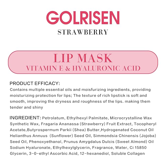 Lip Mask Hydrating - Plump & Repair Dry Lips | Lip Mask Overnight - Infused with Hyaluronic Acid & Vitamin E, 0.7 oz