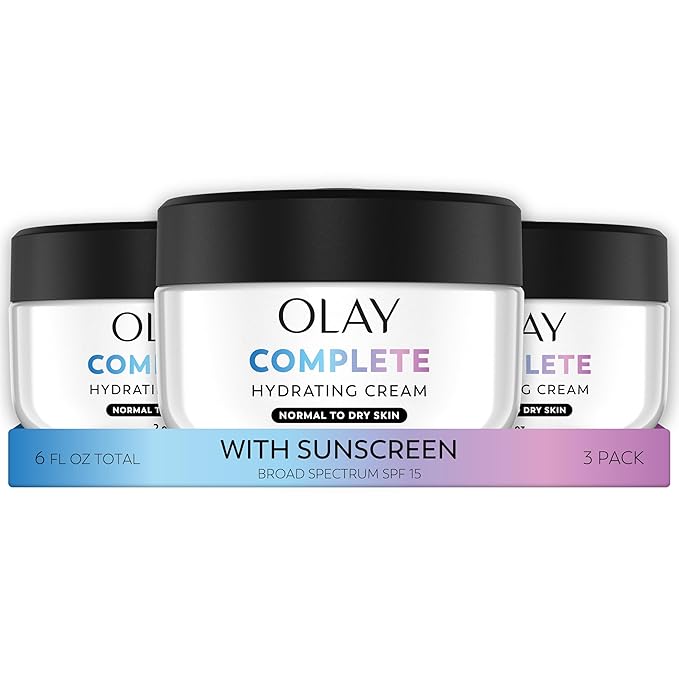 Olay Face Moisturizer Complete All Day UV Moisture Cream with Sunscreen SPF 15, Normal Skin, 2 Fl Oz (Pack of 3)