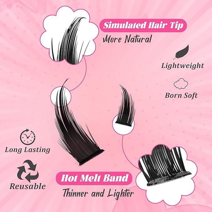 Lash Clusters Lash Spikes Eyelash Clusters Volume Long 12-18mm Individual Lashes DIY Spiky Lash Extension Mega Cluster Eyelash Extensions Mink Strips Lashes Thick