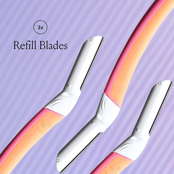 Billie - Dermaplane Refill Blades - Stainless Steel Blades with Safety Micro-guards - Nickel-free - Gently Exfoliates Skin - 3 count (Pack of 12)