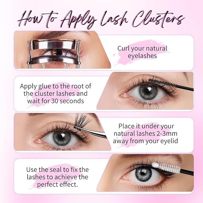FADLASH Fluffy Lash Clusters 80D+100D Eyelash Clusters D Curl Clusters Eyelash Extensions 10-18mm Individual Lashes Natural and Volume Lash Extensions