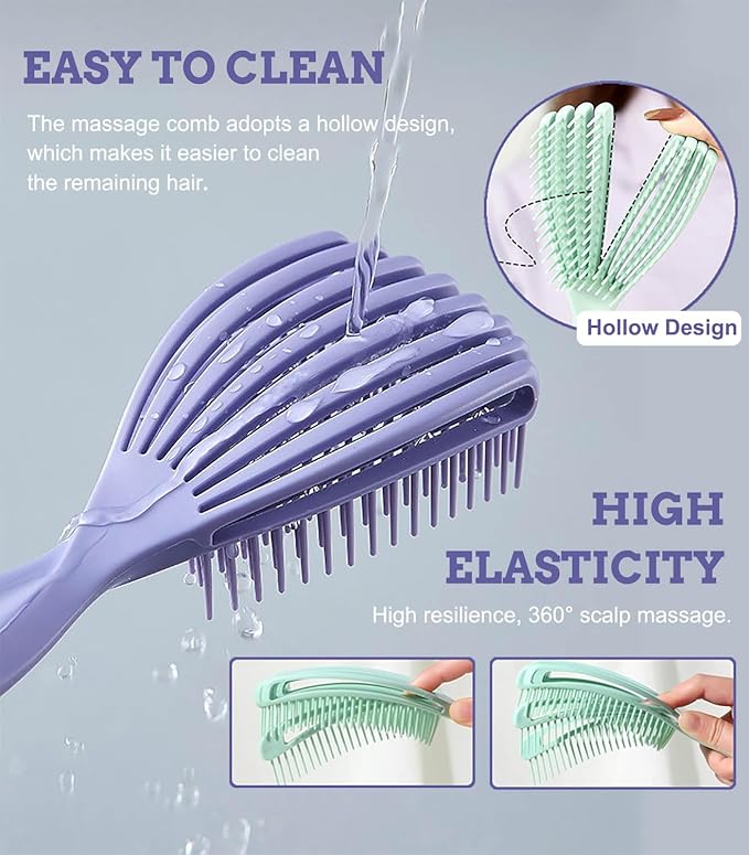 Unisex Soft And Elastic Scalp Massage Comb Massager, Shampoo And Itching Comb Does Not Hurt The Scalp And Hair, Can Also Be Used For Curly Hair Care (Purple, Small)