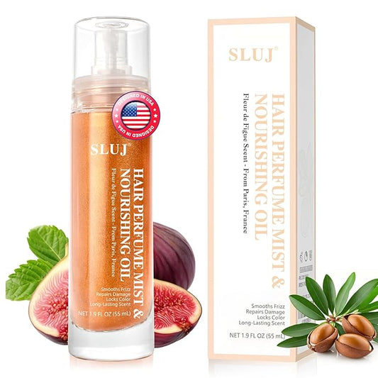 SLUJ Hair Perfume for Women - Hair Mist with Argan Oil & Bronze Shimmer, Lightweight Hair Oil Spray for Dry Hair, Heat Protection Spray for Hair, Long Lasting Hair Scent