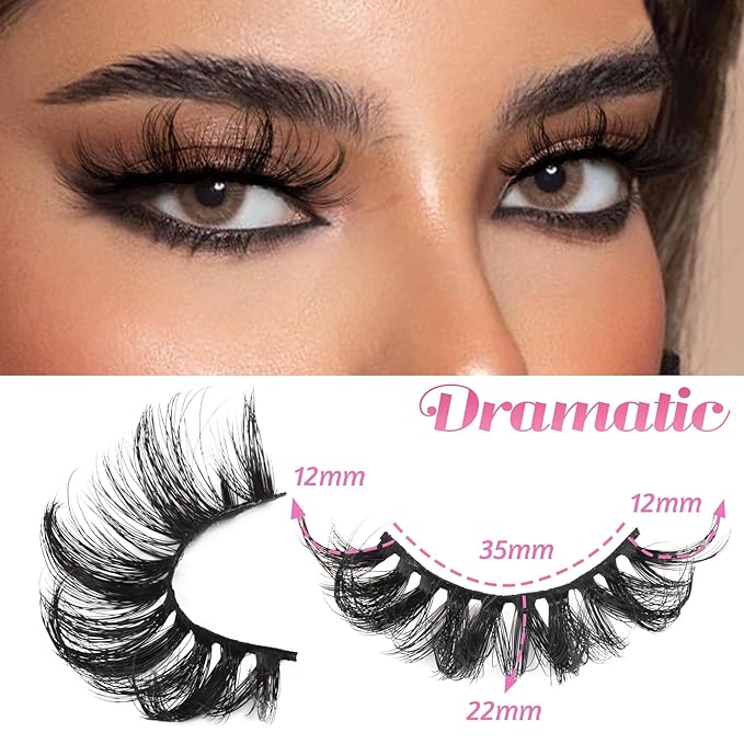Veleasha Lashes Fluffy Wispy Faux Mink Eyelashes Criss-cross False Lashes 10 Pairs Pack Fake Eyelashes for Women (6D23)