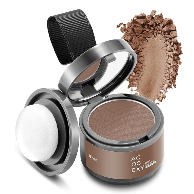 Root Touch Up Hairline Powder for Women Eyebrows, Men's Beard Line, and Bald Spots - Instant Brown Cover for Hair Gaps and Shadows