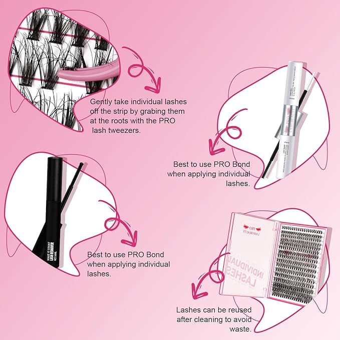 Lash CIusters 320Pcs Individual Lashes 3D Volume Cluster Lashes Natural Look Eyelash Clusters Faux Mink Wispy Lashes 30D-D Mixed DIY Lash Extension (3D Volume-30D-D,8-16mix)