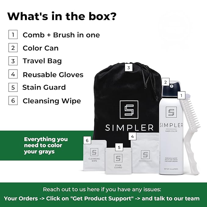 Simpler Hair Color for Men Kit for Full Gray Coverage - Blond Hair & Beard Dye for Men - Effortless Light Blond Hair Dye - Hypoallergenic Formula with No PPD