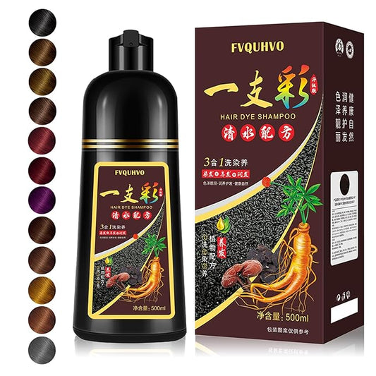 Instant Dark Brown Hair Color Shampoo, 3-in-1 Dye for Men & Women, 100% Gray Coverage, 16.9 Fl Oz (Dark Brown)