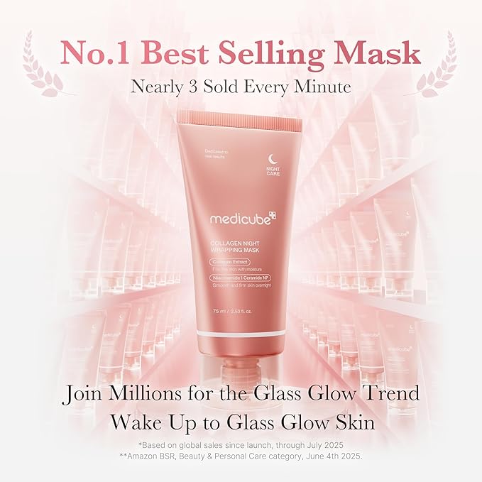 medicube Korean Collagen for Beginner: Collagen Overnight Wrapping Peel Off Facial Mask Pack and Collagen Jelly Cream (1.69 Fl Oz (50ml) | Holiday Stocking Stuffers
