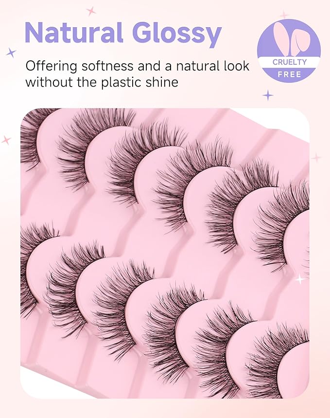 Natural Lashes Natural Eyelashes Natural Look Wispy Lashes Mink Lashes False Eyelashes Fake Eyelashes C Curl Lashes Strip Lashes Bright-02