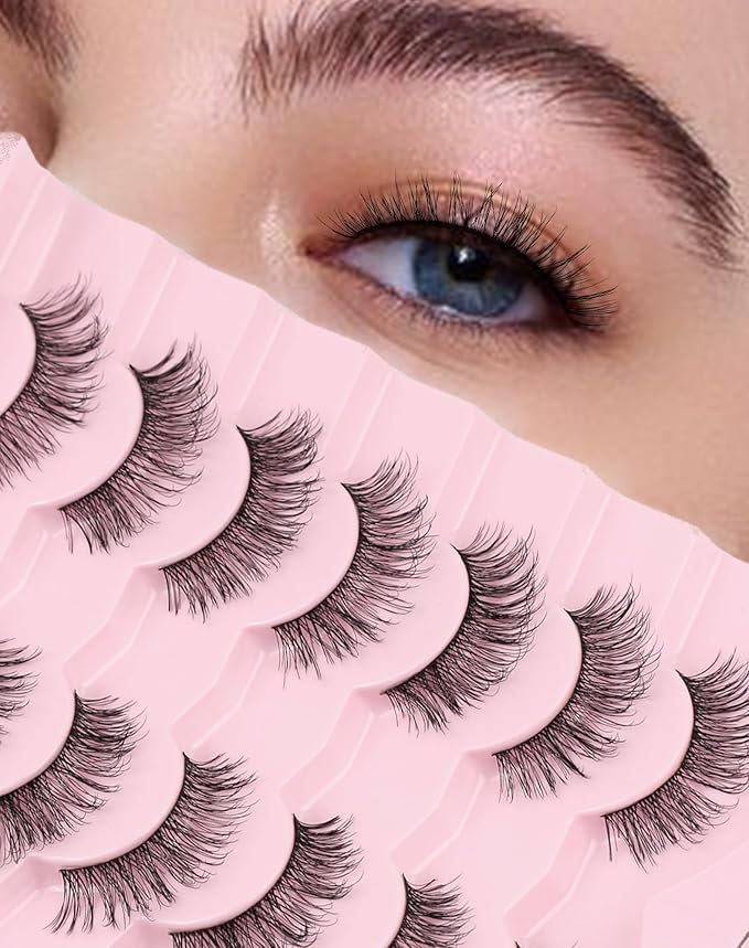 Natural Lashes Natural Eyelashes Natural Look Wispy Lashes Mink Lashes False Eyelashes Fake Eyelashes C Curl Lashes Strip Lashes Bright-02