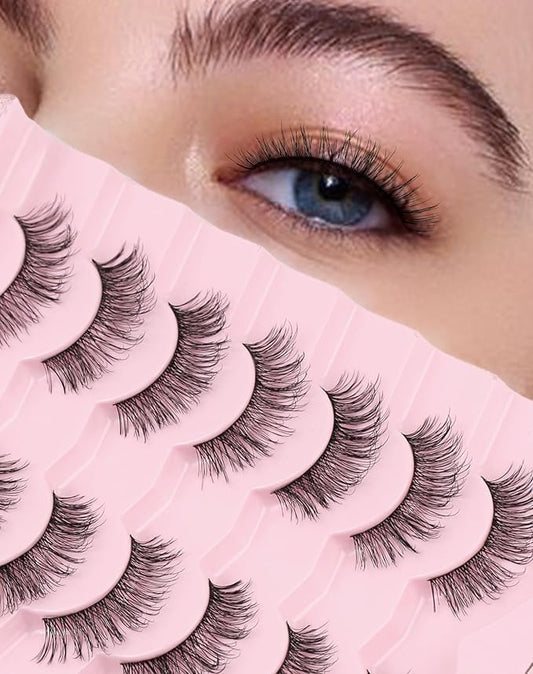 Natural Lashes Natural Eyelashes Natural Look Wispy Lashes Mink Lashes False Eyelashes Fake Eyelashes C Curl Lashes Strip Lashes Bright-02
