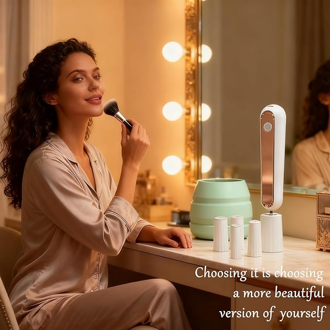 Electric Makeup Brush Cleaner Machine, Integrated Cleaning and Drying Makeup Brushes & Tools, Low-Frequency Make Up Brush Cleaner Machine