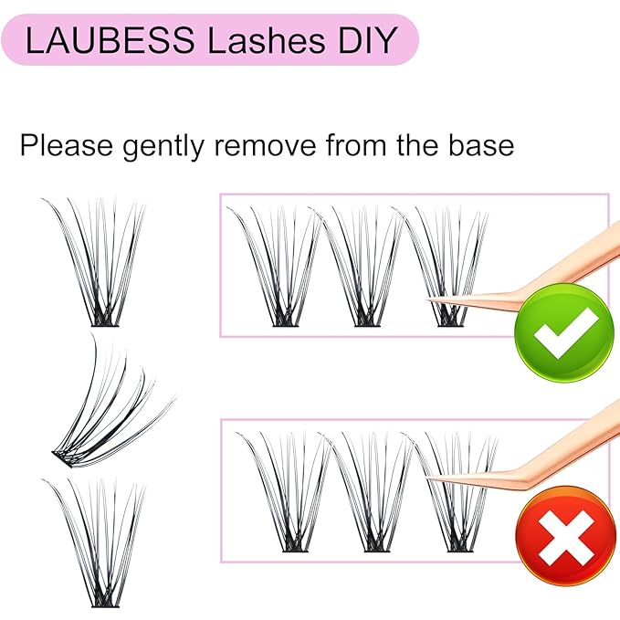 Eyelash Clusters LAUBESS Lash Clusters Individual Lashes Cluster Eyelash Extensions DIY at Home Waterproof Cluster Lashes (20D-0.10C-9-16)