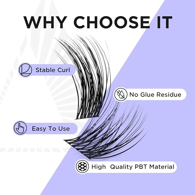 Cluster Lashes Wispy Lash Clusters Soft D+ Curl Eyelash Clusters Russian Lashes Clusters DIY Eyelash Extensions at Home,Thin Bank MIX (703)
