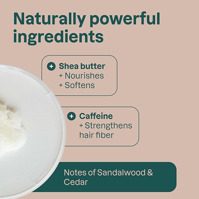 ATTITUDE Strengthening Conditioner Bar, Natural Origin, for Hair Repair & Breakage, Caffeine & Shea Butter, Clean Ingredients, Vegan, Sandalwood & Cedar Scent, 3 Oz