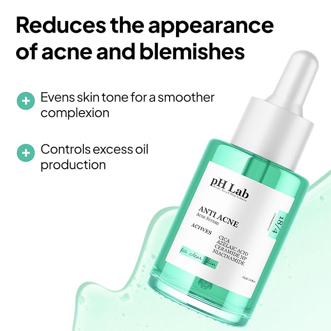 pH Lab Anti-Acne Set, Cleansing Bar, Serum for Acne Prone Face and Skin with Azelaic Acid