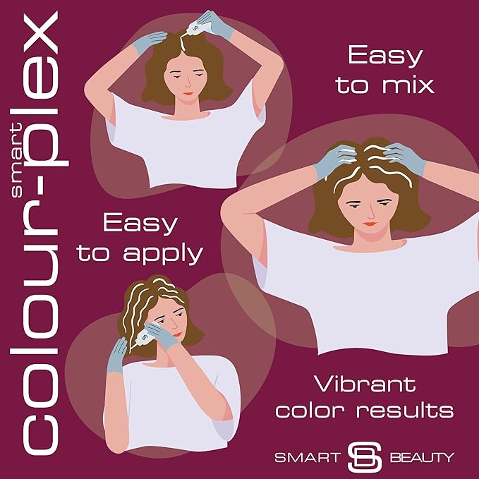 Smart Beauty Plum Hair Dye Permanent with Plex Anti-breakage Technology, Cream Form, Vegan, PPD Free, For Light to Mid-dark Brown Hair