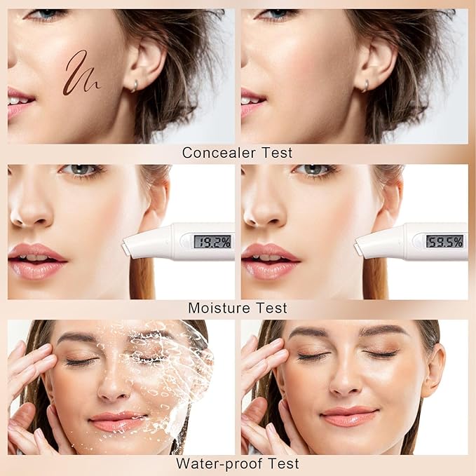 Mushroom Head Air Cushion CC Cream - BB Cream Face Makeup for Mature Skin, Moisturizing Cover Balm Foundation & Long-Lasting Color Correcting Concealer, Even Skin Tone for All Skin (Medium Brown)