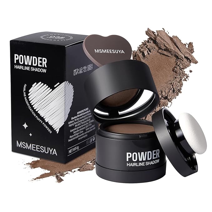 Hairline Powder Instantly, Fill In Fine or Root Touch up powder,Thinning Hair Instantly Thicker Touch Up for Windproof&Sweatproof, Darkroot touch up for Men & Women (LIGHT BROWN丨0.14Ounce)