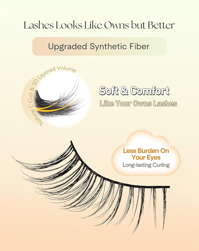 Half Lashes Cat Eye Natural False Eyelashes 10MM Short Lashes C Curl Natural Half Eyelashes Corner Lash Pack ChirpyLuna Eyelash, 7 Pair