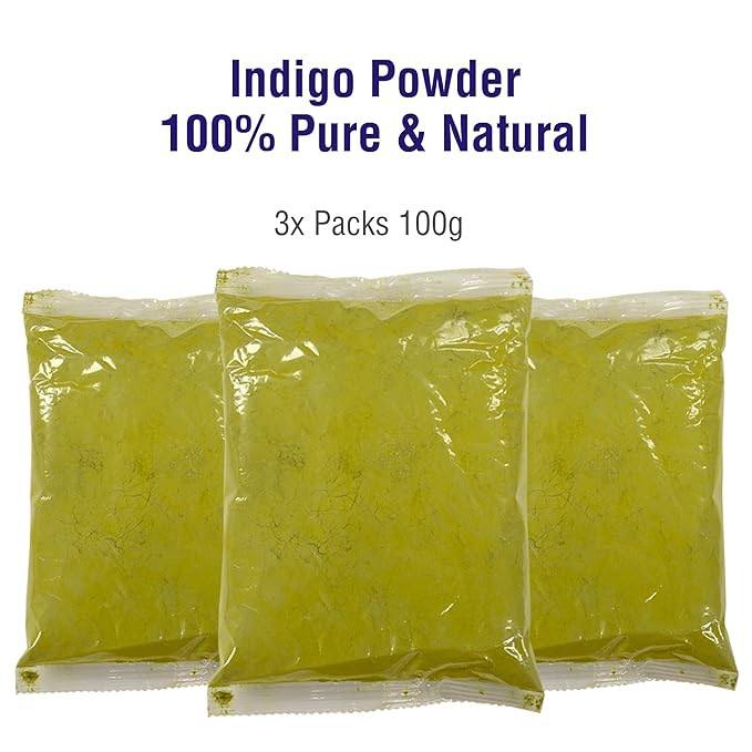 3 Packs of 100% Pure INDIGO POWDER Hair & Beard Dye/Color 100 grams - The Henna Guys®