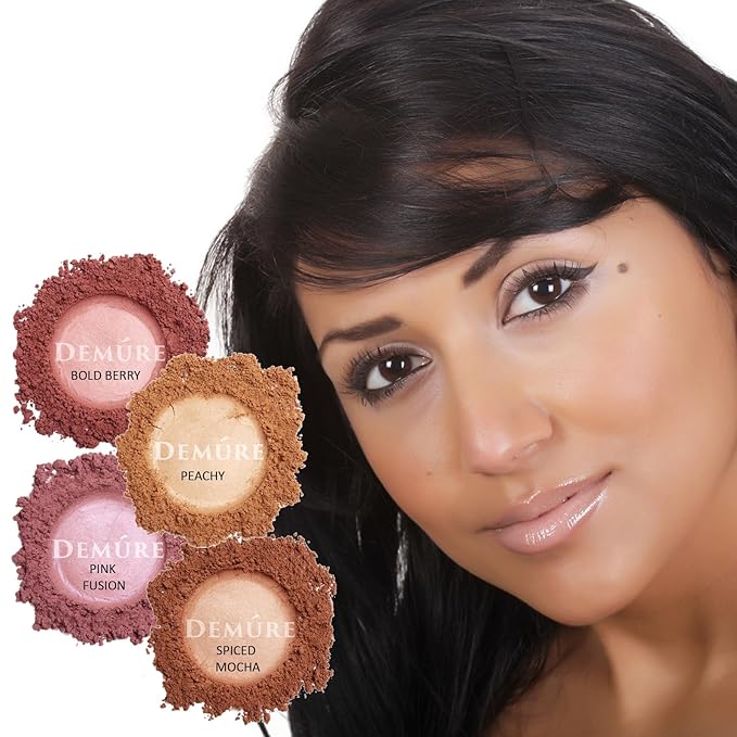 Demure Mineral Blush Makeup (Pink Fusion), Loose Powder, Professional Quality, Cruelty Free Powder By Demure