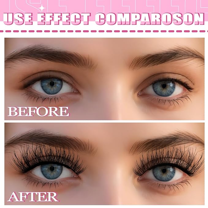 8Pairs Wispy Mink Lashes Fluffy Eye Lashes Natural Look 5D Volume Fake Eyelashes Pack 3D621 by BTLLSSH