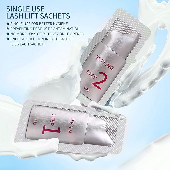 Fast Perm Lash Lift Kit Eyelash Perm Kit Perm&Setting Lotion (Quantity: 2×5 Packs)