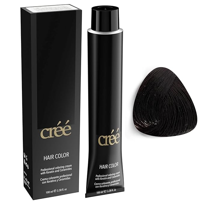 Cree Professional Intense Dark Brown Permanent Hair Color - Long Lasting, Rich Vibrant - Gray Coverage 100ml - 3.4 fl.oz.