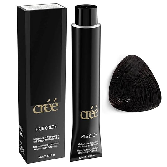 Cree Professional Intense Dark Brown Permanent Hair Color - Long Lasting, Rich Vibrant - Gray Coverage 100ml - 3.4 fl.oz.