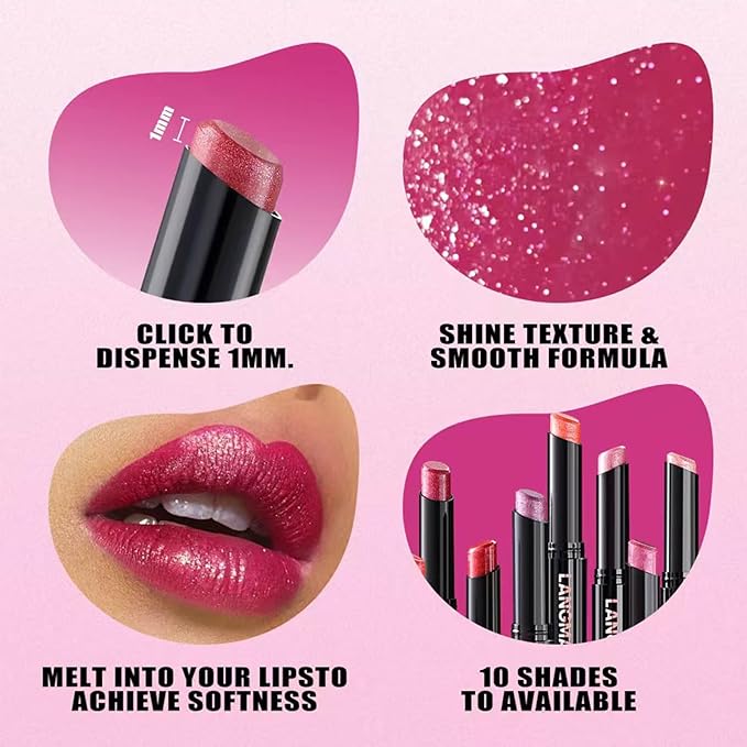 Dark Purple Lipstick with Glitter for Women - Sparkling Lip Glitter, High Impact Color, Transfer Resistant d # 01