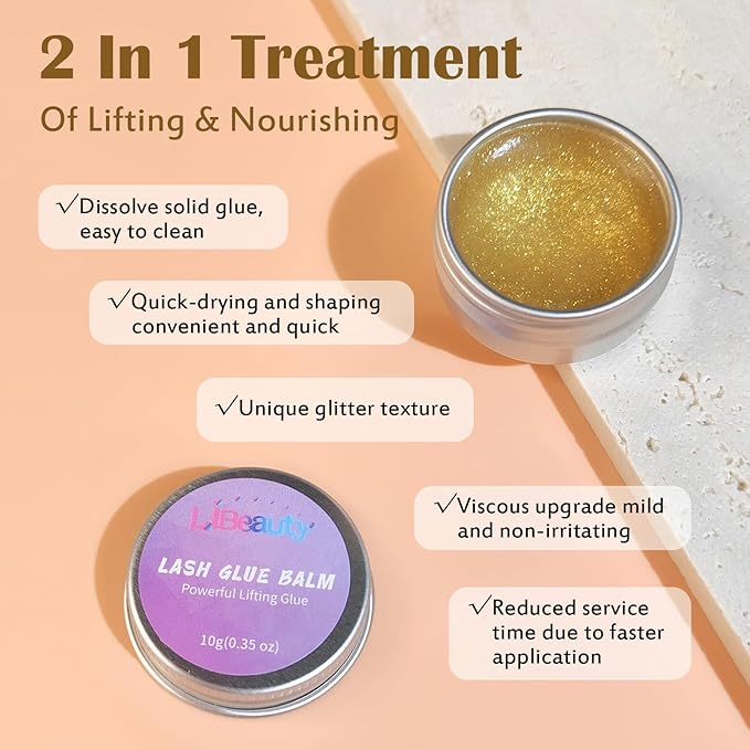 Libeauty Lash Lift Glue Balm Lash Lift Adhesive Strong Sticky Fruit Flavor Eyelash & Eyebrow Perm Glue Balm Brow Lamination Gel