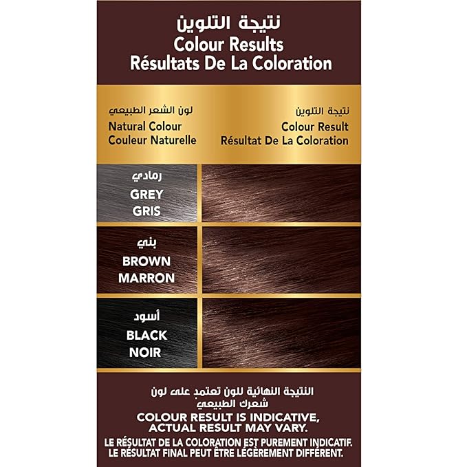 Dabur Henna Hair Color - Natural Brown, Henna Hair Dye and Conditioner, 0% Ammonia, 100% Grey Coverage, 6 Sachets X 10g
